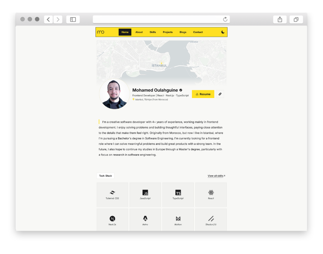 Screenshot of My portfolio